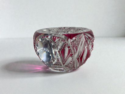 Val Saint-Lambert-style crystal overlay paperweight...