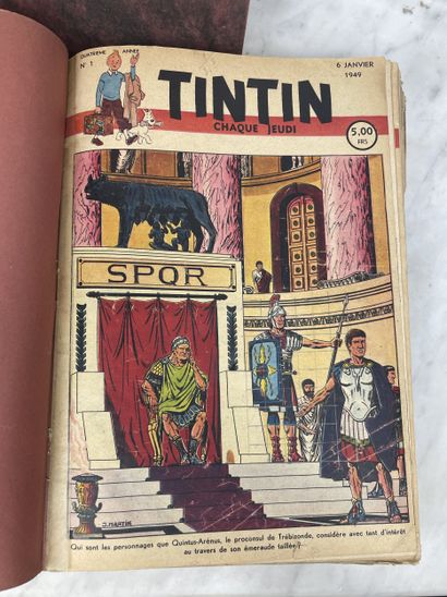 Le Journal de Tintin Cinq volumes reliés...