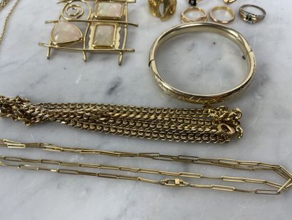 Lot of costume jewelry including gold-plated...