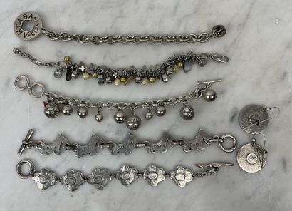 Lot of silver costume jewelry (5 bracelets...