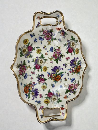 Boch Frères Fleurs de Saxe dish 
Earthenware...