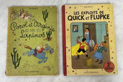 Hergé Lot de deux bandes dessinées anciennes
Ensemble...