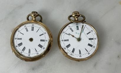 Lot de deux montres de poche en or 18K Boîtiers...