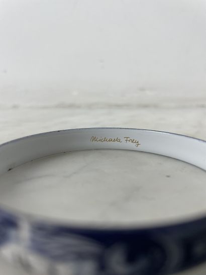 Michaela Frey - Metal bracelet with blue...