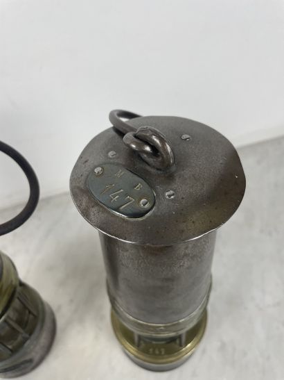 Pair of miner's safety lamps (Clanny type),...