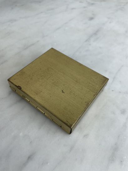 Vintage jewelry box in gilded metal with...