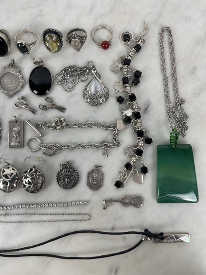 Lot of silver jewelry (800 & 925 hallmarks...