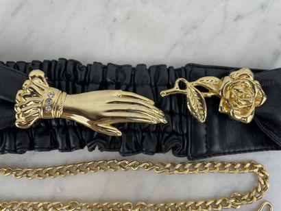 Fancy belt set - Gold-plated hand belt and...