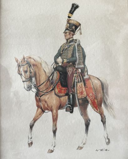 Set of 4 military engravings (XIX XX century)...