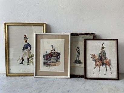 Set of 4 military engravings (XIX XX century)...