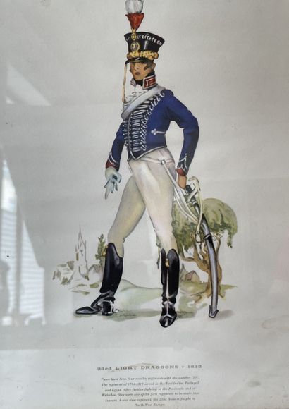 Set of 4 military engravings (XIX XX century)...