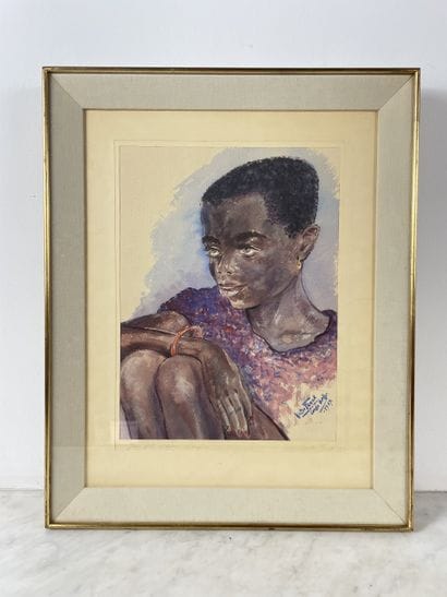 Walter Frank Portrait d'Africaine (dedicated)...