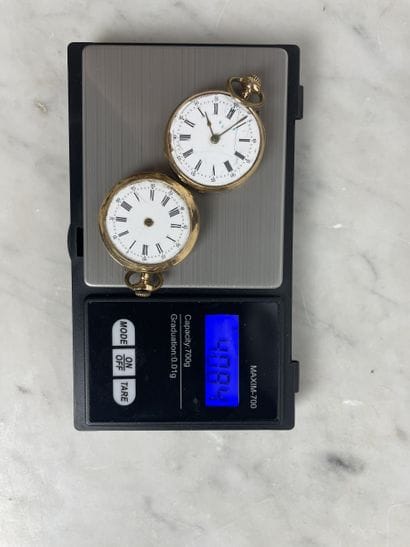 Lot de deux montres de poche en or 18K Boîtiers...