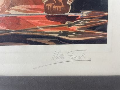 Walter Frank Composition aux masques et statuettes...