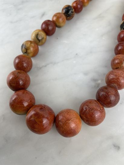 Long necklace and bracelet set - Coral and...