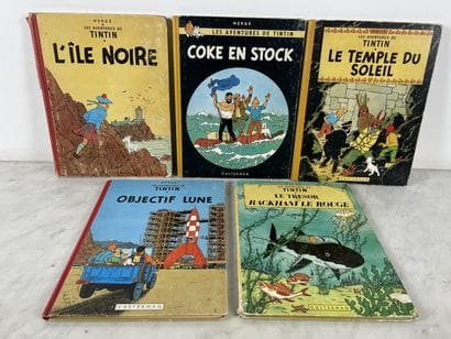 Hergé Tintin Set of 5 albums: Editions Casterman...