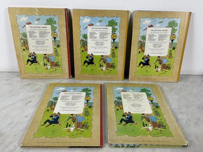 Hergé Tintin Set of 5 albums: Editions Casterman...