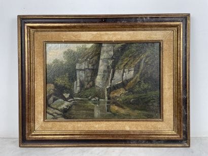 Léon Jamin (1872 1944) Paysage de rivière...