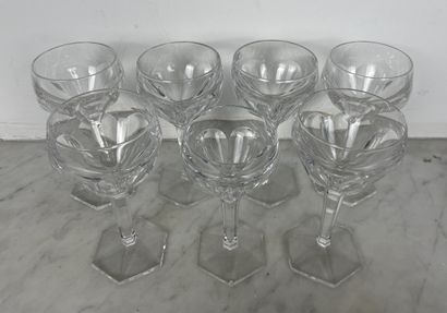 Val Saint-Lambert - Set of six cut crystal...