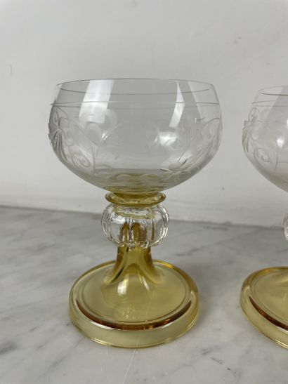 Val Saint-Lambert Suite of four crystal glasses...