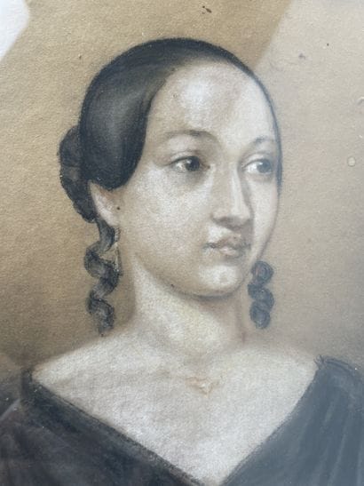 Portrait de Marie Ginet, 1841 Pastel sur...