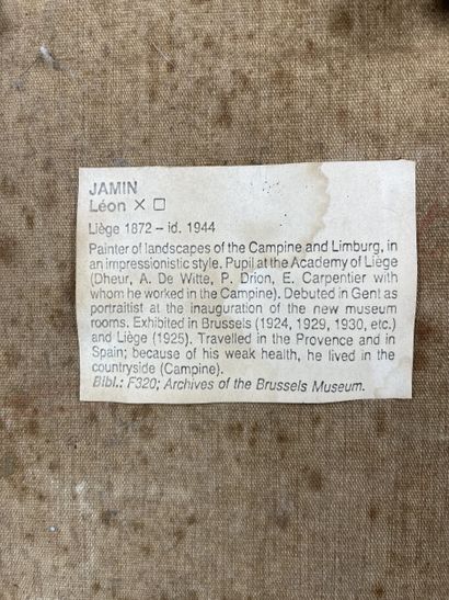 Léon Jamin (1872 1944) Paysage de rivière...