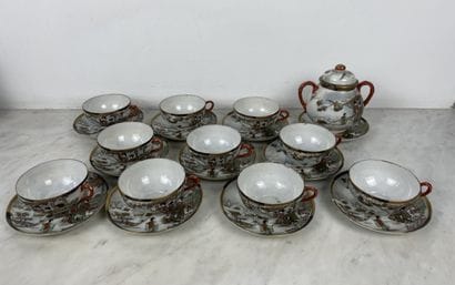 Japanese tea service, in the Kutani style,...