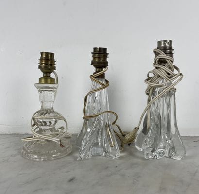 Lot de trois pieds de lampes de chevet en...
