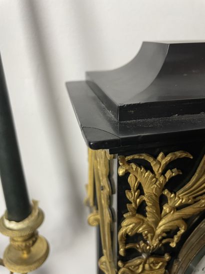 Empire style mantelpiece Portico clock and...