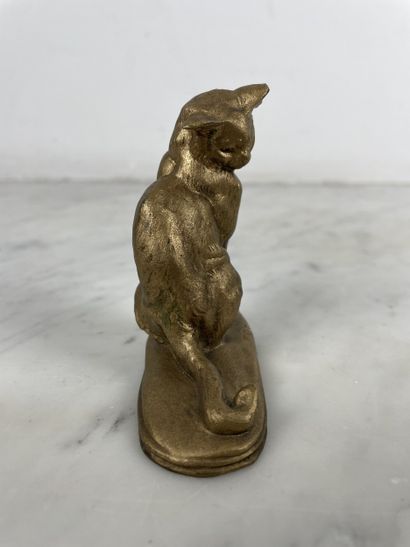 Emmanuel Frémiet (1824-1910), Chat tête tournée....