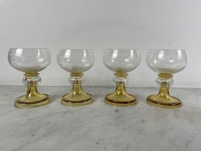 Val Saint-Lambert Suite of four crystal glasses...