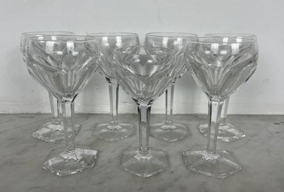 Val Saint-Lambert - Set of six cut crystal...