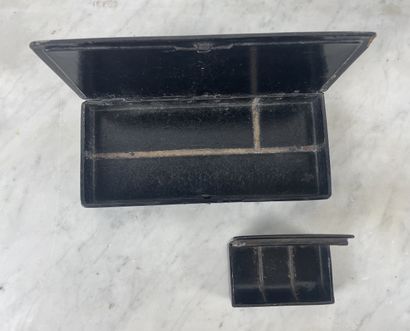 Set of two Napoleon III boxes with Asian...