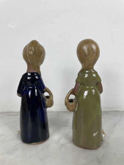 Sallingbøe Kunsthåndværk - Pair of glazed...