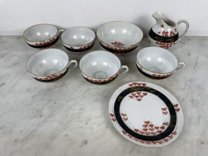 Tea/dessert set Japan, in the Kutani taste,...