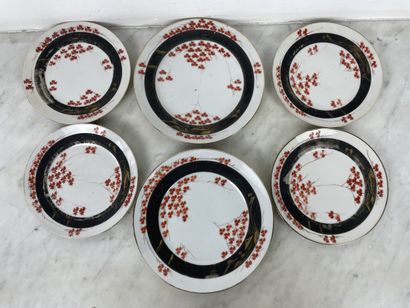 Tea/dessert set Japan, in the Kutani taste,...