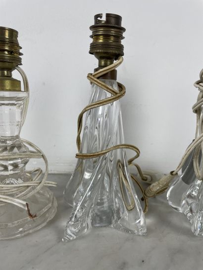 Lot de trois pieds de lampes de chevet en...