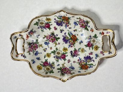 Boch Frères Fleurs de Saxe dish 
Earthenware...