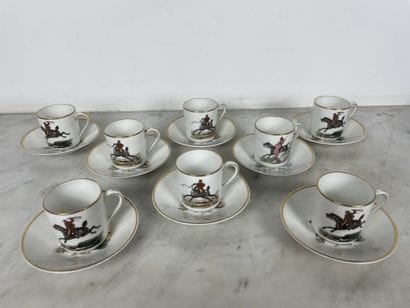Raynaud Limoges hard porcelain Set of coffee...