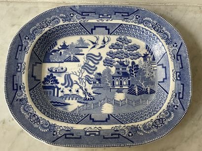 Rectangular dish in English earthenware,...