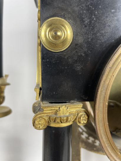 Empire style mantelpiece Portico clock and...
