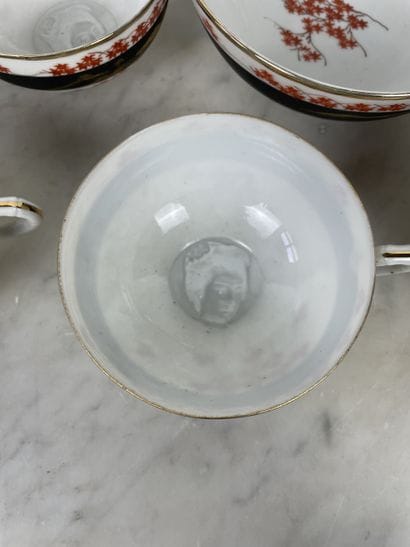 Tea/dessert set Japan, in the Kutani taste,...