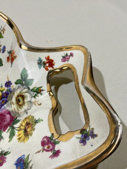 Boch Frères Fleurs de Saxe dish 
Earthenware...