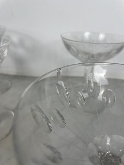 Val Saint-Lambert - Set of nine crystal cups,...