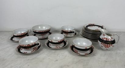 Tea/dessert set Japan, in the Kutani taste,...