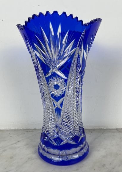 Val Saint-Lambert - crystal vase 
Cut crystal...
