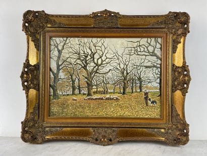 Van Dyck F. Troupeau dans un sous-bois d’automne...