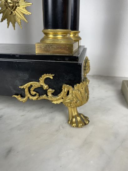 Empire style mantelpiece Portico clock and...