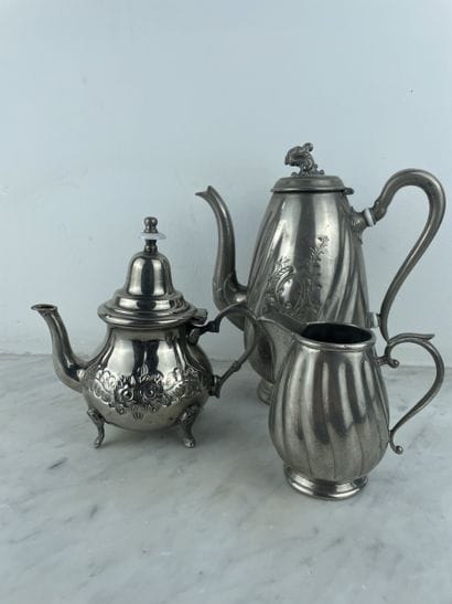 Set of three antique metal pourers - Germany,...