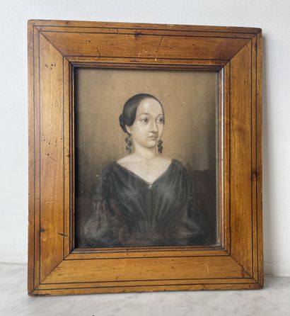 Portrait de Marie Ginet, 1841 Pastel sur...